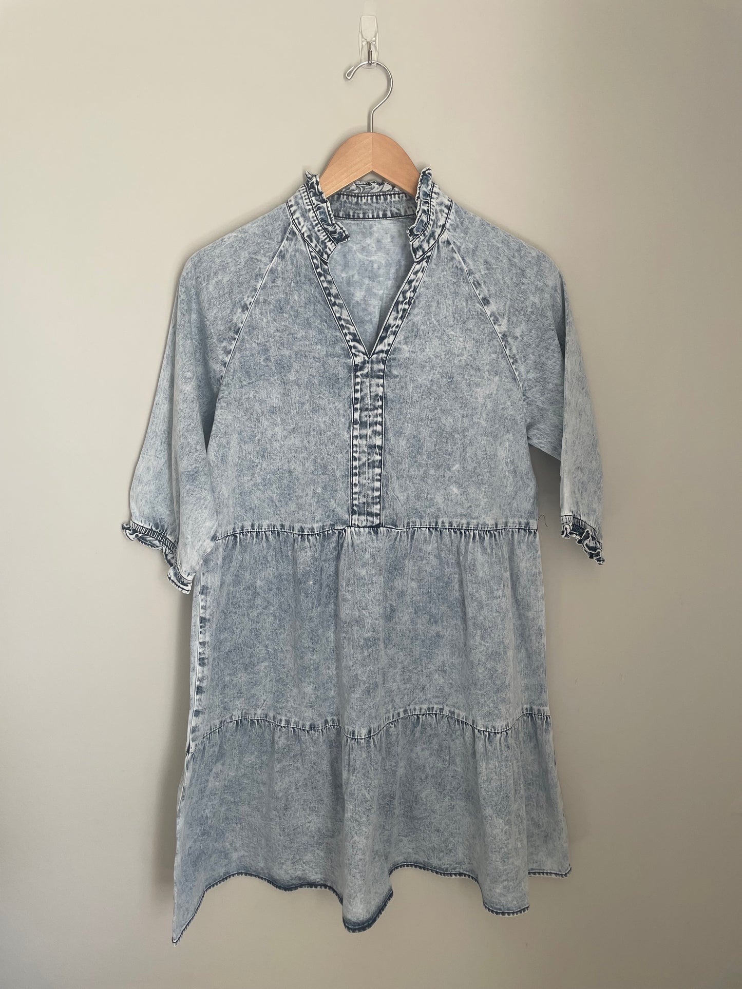 Denim Light Wash Half Sleeve Dress