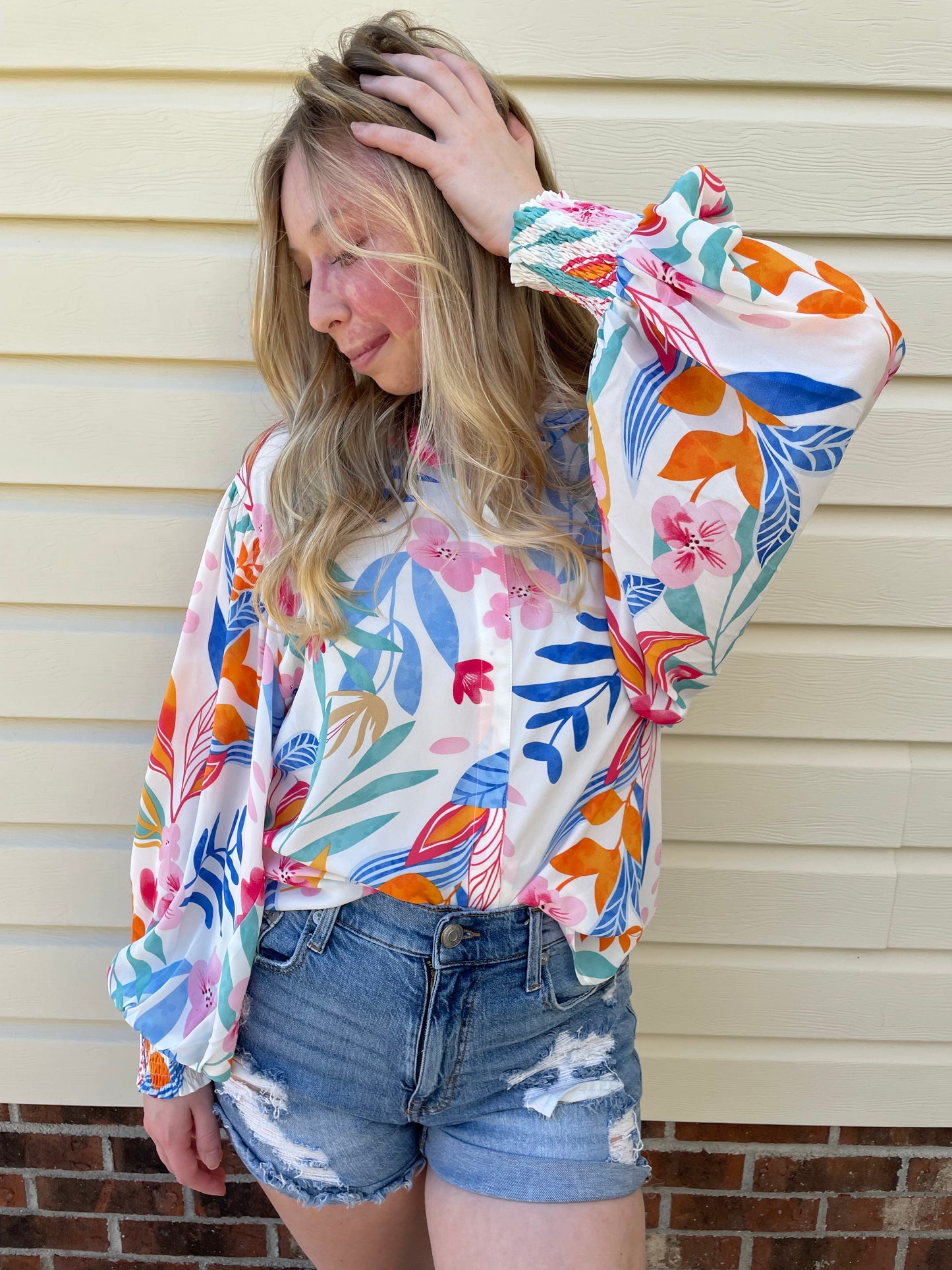 Multicolor Lightweight Floral Long Sleeve