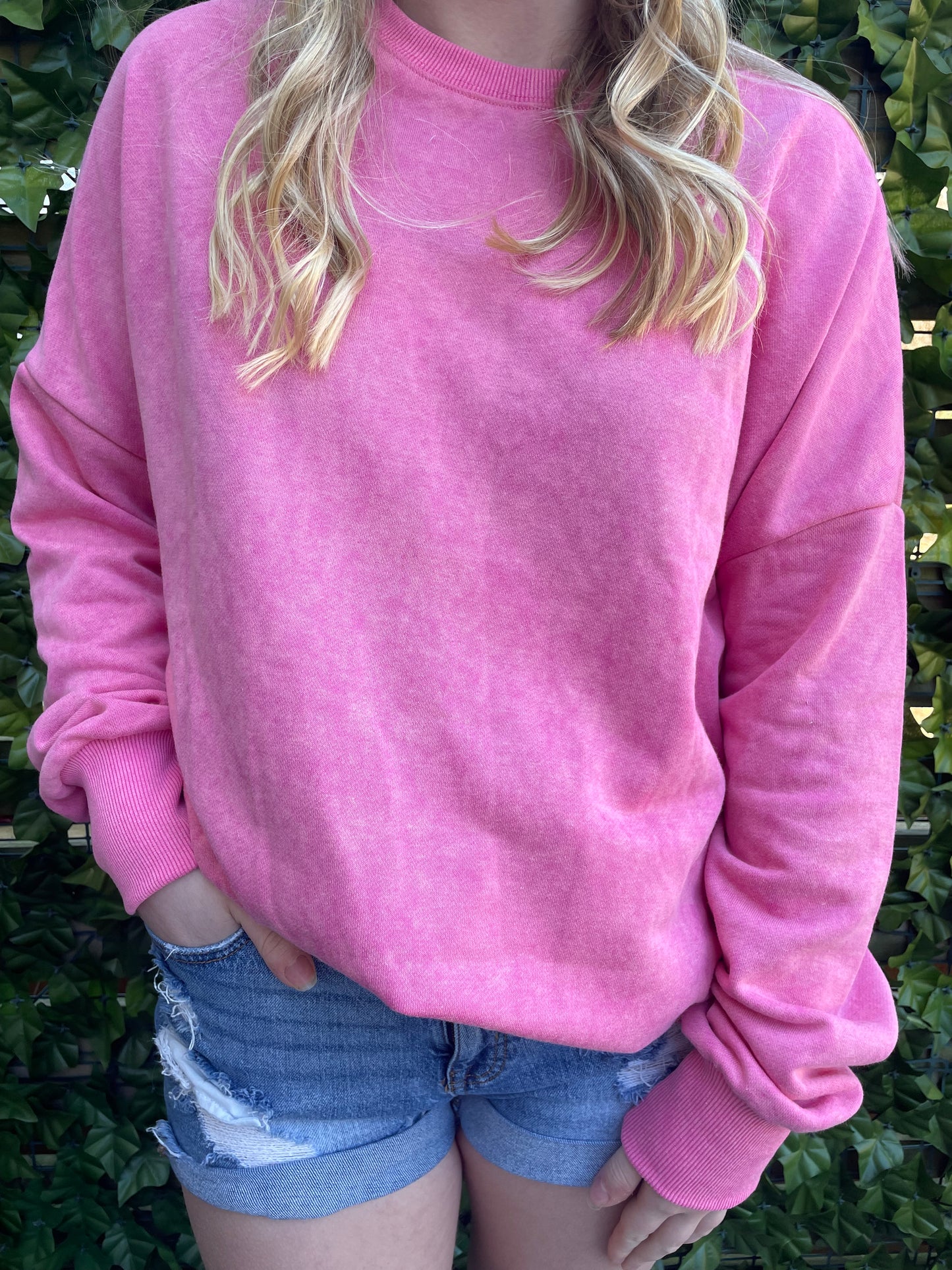 Oversized Ribbed Trim Sweatshirt