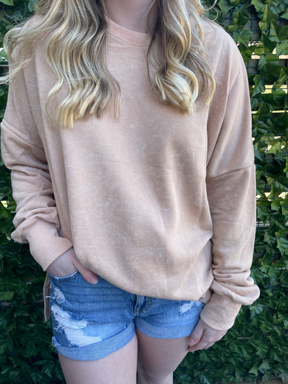 Oversized Ribbed Trim Sweatshirt